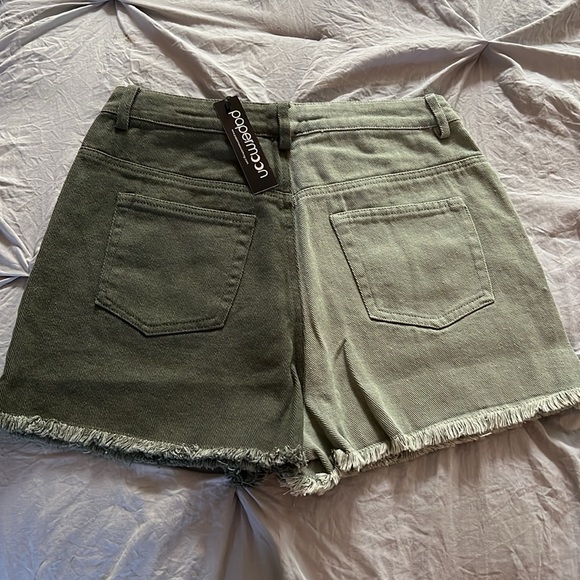 NWT  sz Medium Papermoon Shorts - 2 toned with raw edge High Waist - Picture 5 of 7